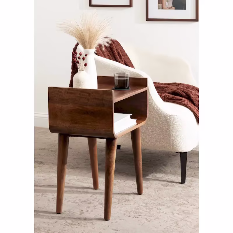 Kate and Laurel Quilby Wooden Side Table - 18 x 14 x 27 Inches