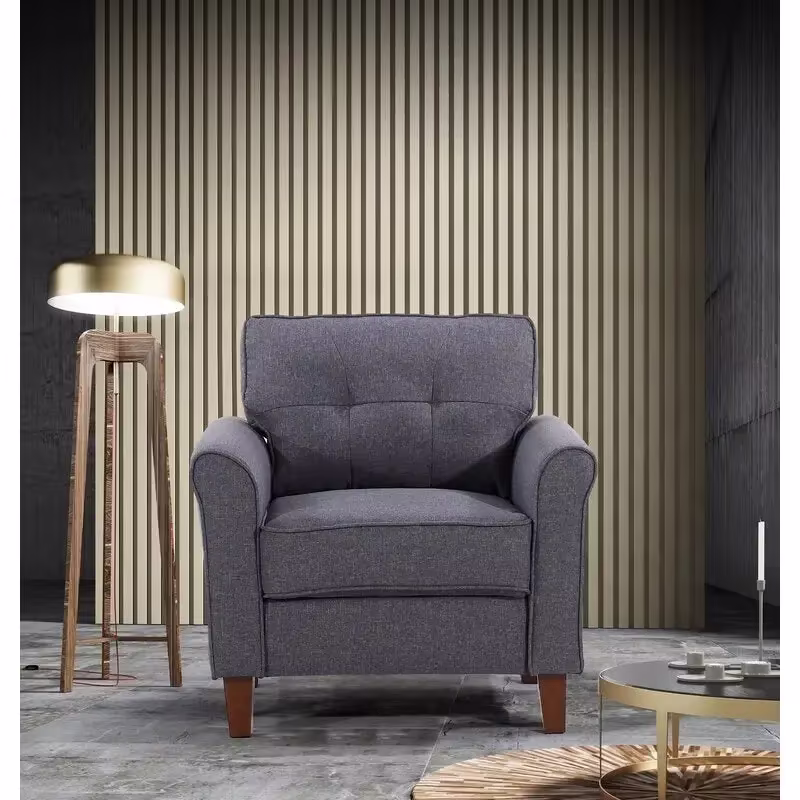Kouchouk 32.9-Inch Wide Tufted Linen Armchair