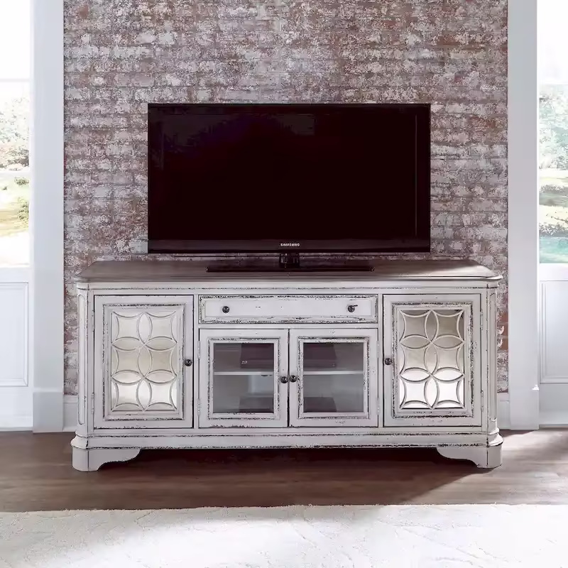 Magnolia Manor Mirrored TV Stand for Entertainment - Available in 2 Finishes