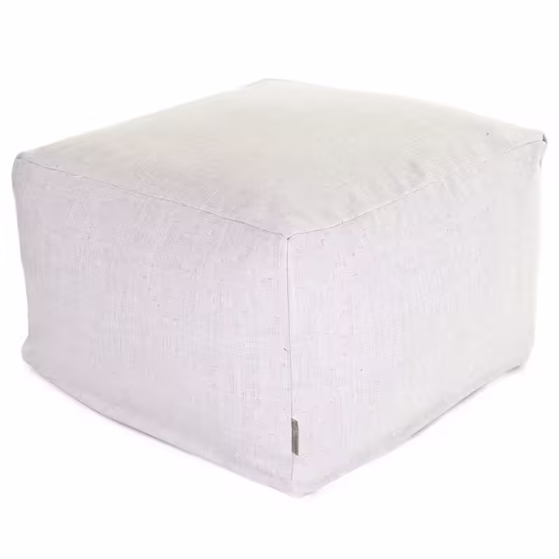 Majestic Home Goods Indoor Wales Poly/Linen Ottoman Pouf - 27" L x 27" W x 17" H