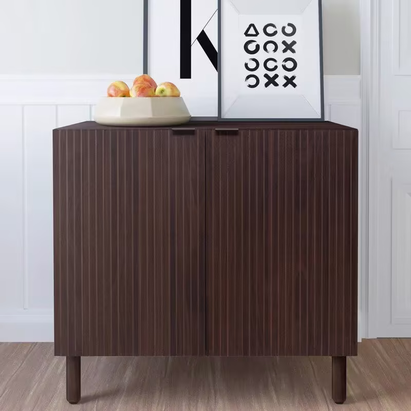Merk 2-Door Walnut Cabinet