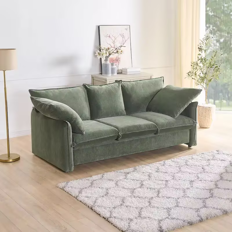 Mid-Century Modern 3-Seat Sofa – Perfect for Living Rooms, Apartments, Lounges, and Bedrooms