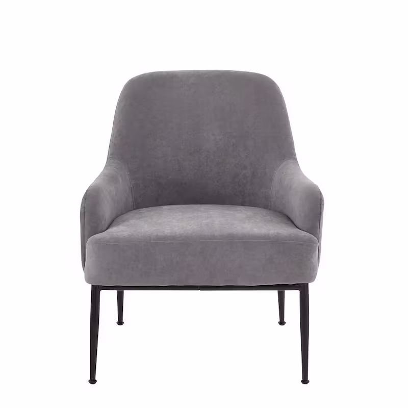 Mid-Century Velvet Accent Chair with Slope Arms