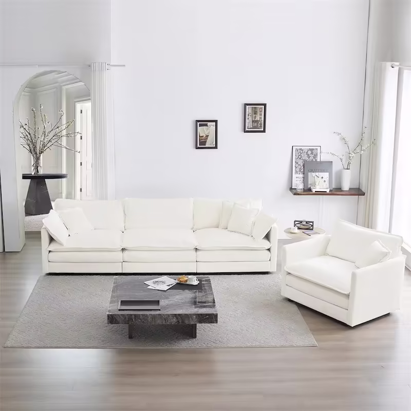 Modern 3-Piece Upholstered Sectional Sofa Set