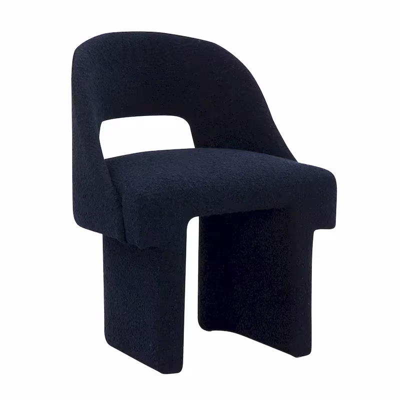 Modern Elegant Boucle Upholstered Accent Chair with MDF Wood Frame for Home Office, Living Room, and Bedroom