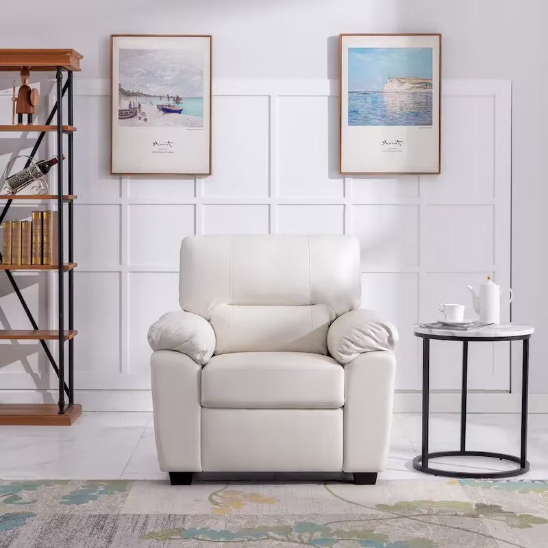 Modern Fort Faux Leather Accent Chairs for Living Room Upholstery