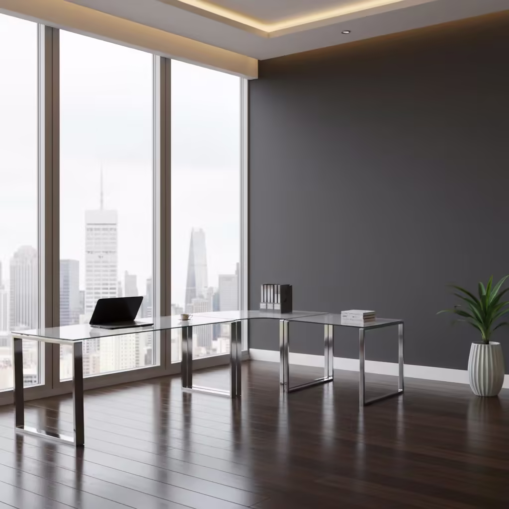 Modern L-Shaped Computer Desk Set (3-Piece)