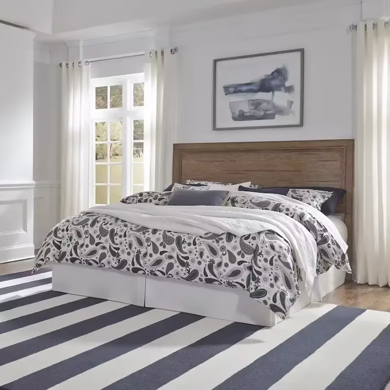Carbon Loft Wallace King Headboard in Aged Toffee Wood and Veneer
