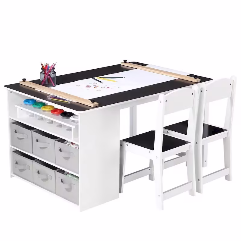 Children's Art Table and Drawing Desk with Ample Storage