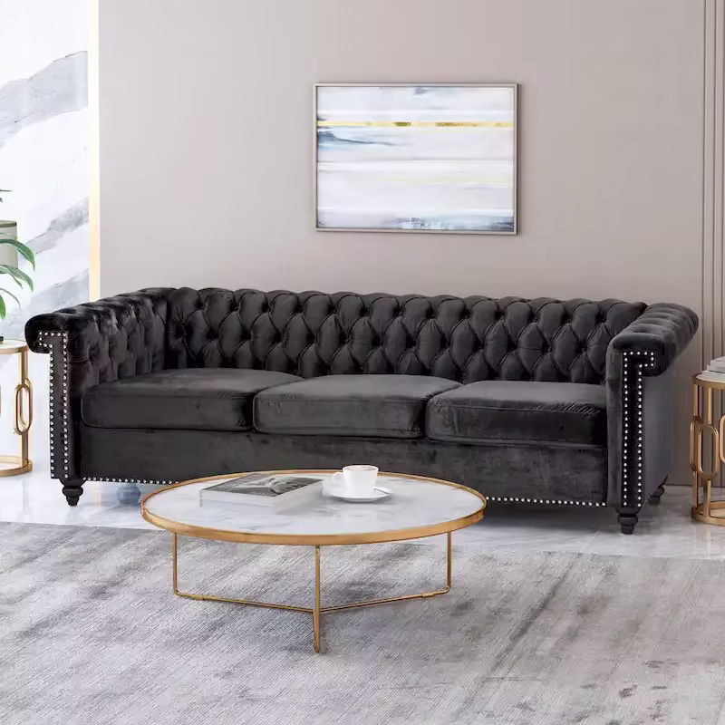 Christopher Knight Home Parkhurst Velvet Tufted Sofa