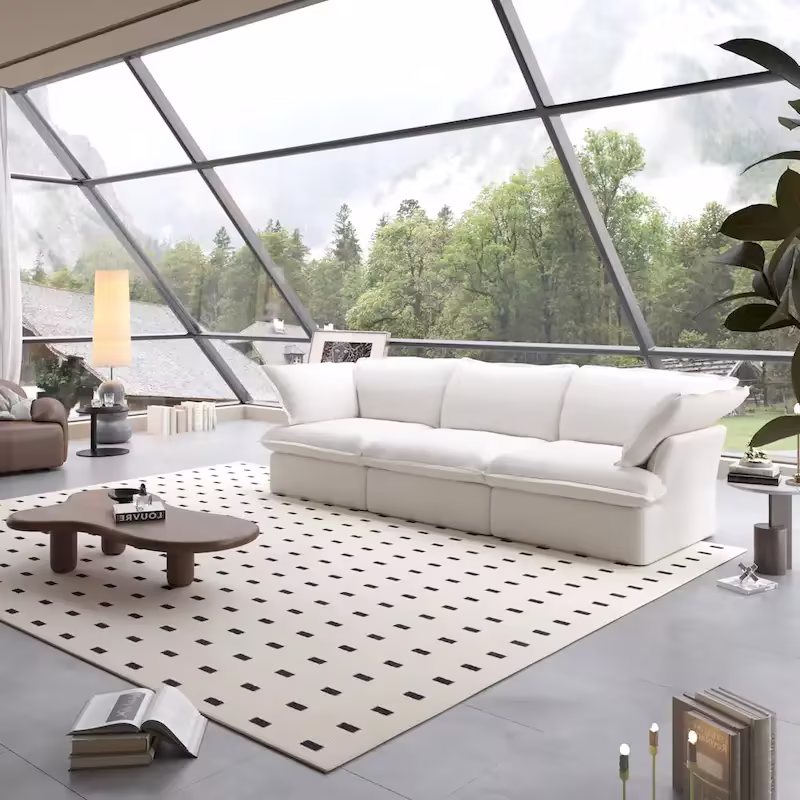 Contemporary 3-Seat Modular Sectional Sofa for Living Room - Comfortable Convertible Couch