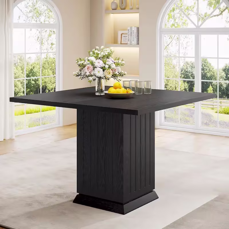 Contemporary Square Wooden Dining Table for 4