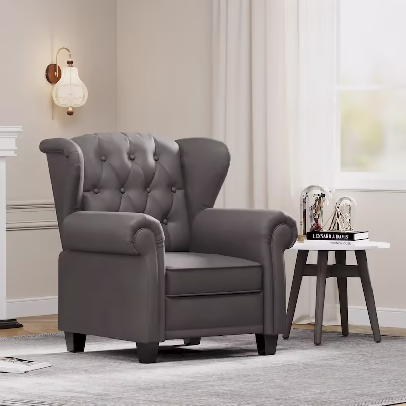 Contemporary Tufted Push-Back Recliner Armchair