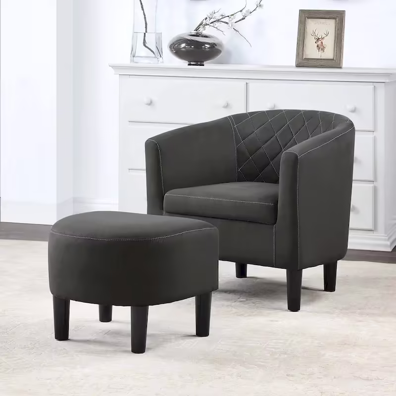 Convenience Concepts Roosevelt Accent Chair with Ottoman - Stylish Seating Solution