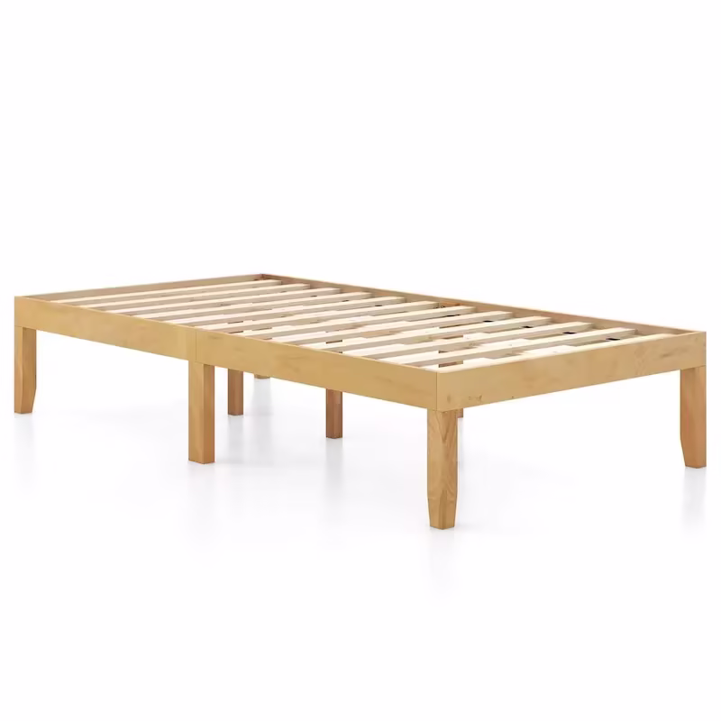 Costway 14-Inch Wooden Platform Bed Frame for Twin, Full, and Queen Sizes with Rubber Support