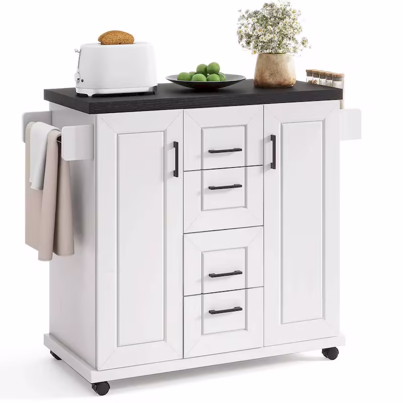 Costway Mobile Rolling Kitchen Island Cart with Wheels - Versatile Serving Utility - Learn More