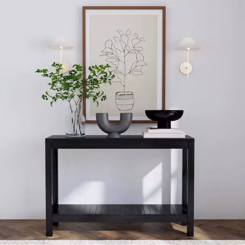 East at Main Petter Solid Wood Console Table with Shelf