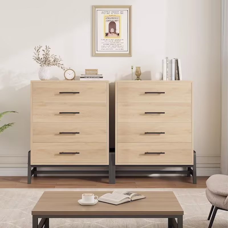 Freestanding 4-Drawer Dresser with Storage - 38.6" Tall
