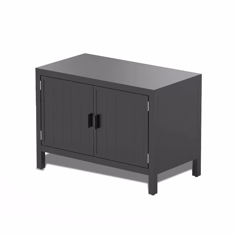 Freestanding Outdoor Kitchen Island with Storage and Prep Table - Grill Storage Cabinet