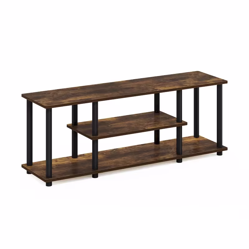 Furinno Turn-N-Tube Tool-Free 3D 3-Tier TV Stand for Entertainment