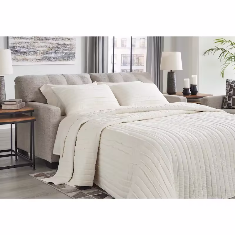 Signature Design by Ashley Mahoney Beige Full Sofa Bed - Dimensions: 75W x 38D x 37H