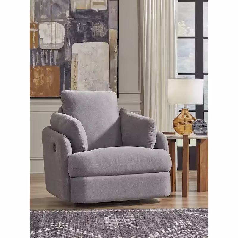 Signature Design by Ashley Modmax Dark Gray Reclining Swivel Glider Chair