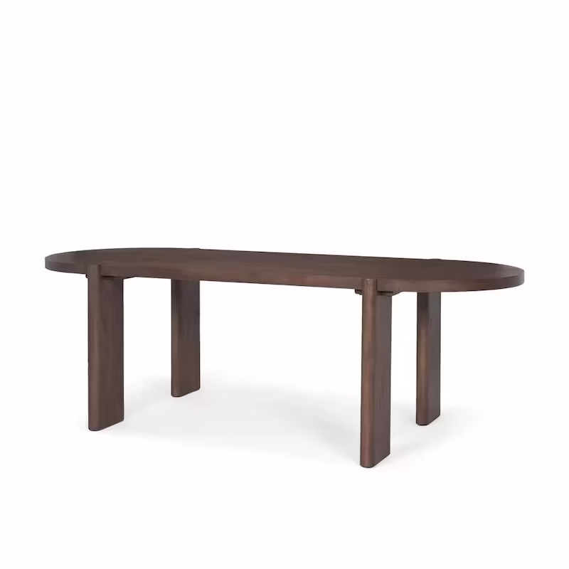 Sohan Dark Elm Oval Dining Table - Dimensions: 91.0L x 38.0W x 30.0H
