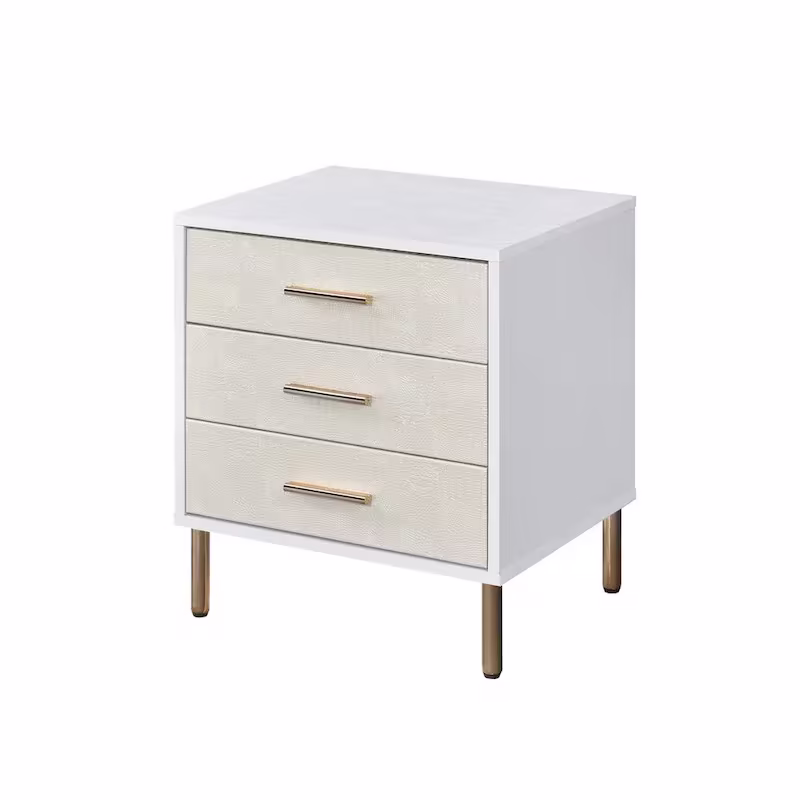 Solid Wood 3-Drawer Bachelors Chest - Stylish Storage Cabinet with Wooden Handles for Bedroom and Living Room