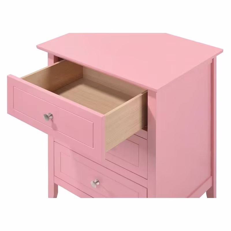 Sturdy Nightstand with Real Wood Veneers and Dove-Tailed Drawers