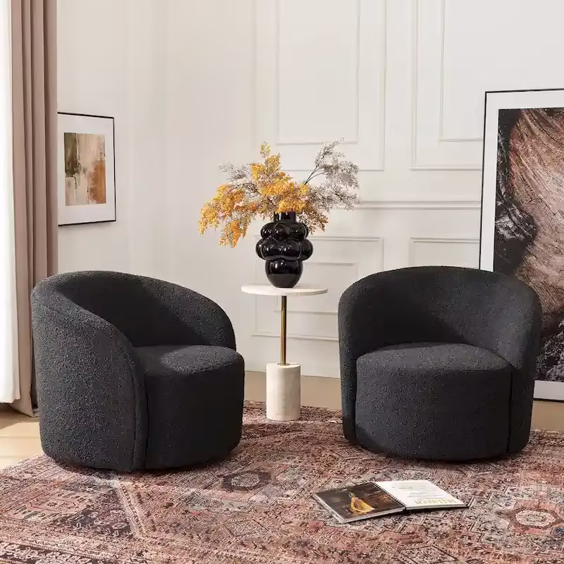 Swivel Barrel Accent Chair for Living Room and Bedroom