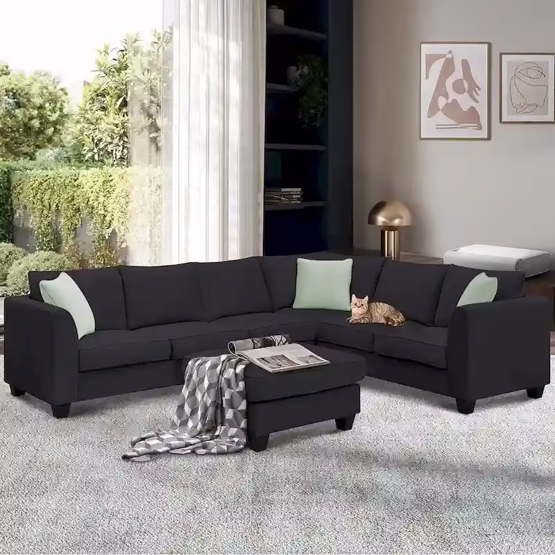 Versatile Reversible Sectional Sofa with Ottoman - Flexible Combination Module
