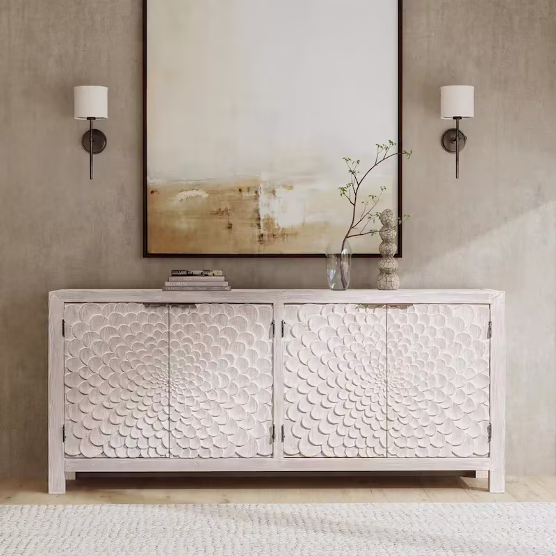 Vintage Cream Astrid 4-Door Sideboard by Classic Home
