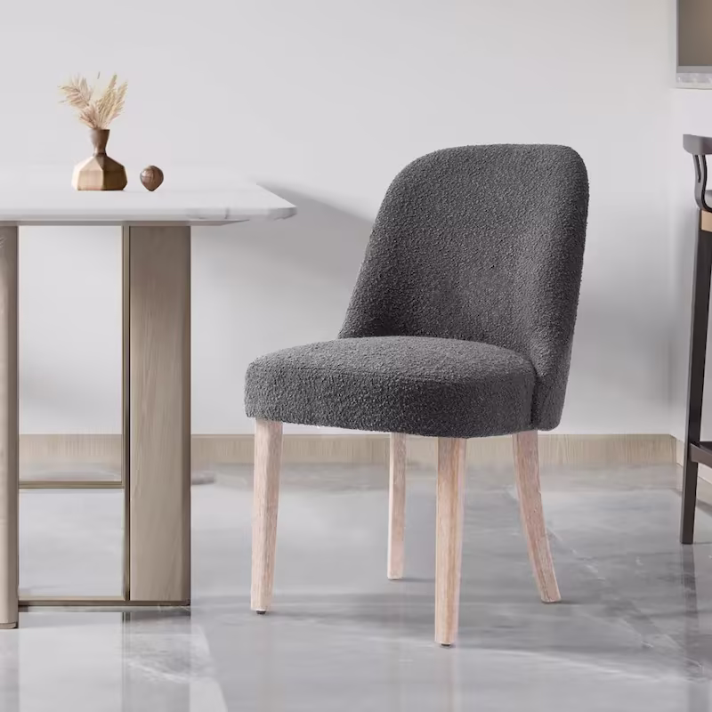 Water and Stain Resistant Boucle Polyester Side Chair