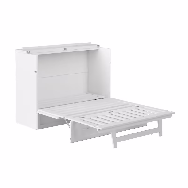 White Northfield Full Murphy Bed Chest with Mattress