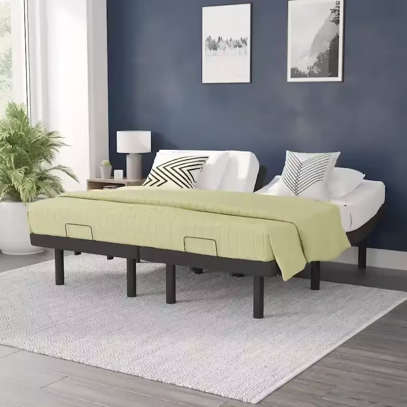Wireless Remote Adjustable Bed Base with Anti-Skid Upholstery