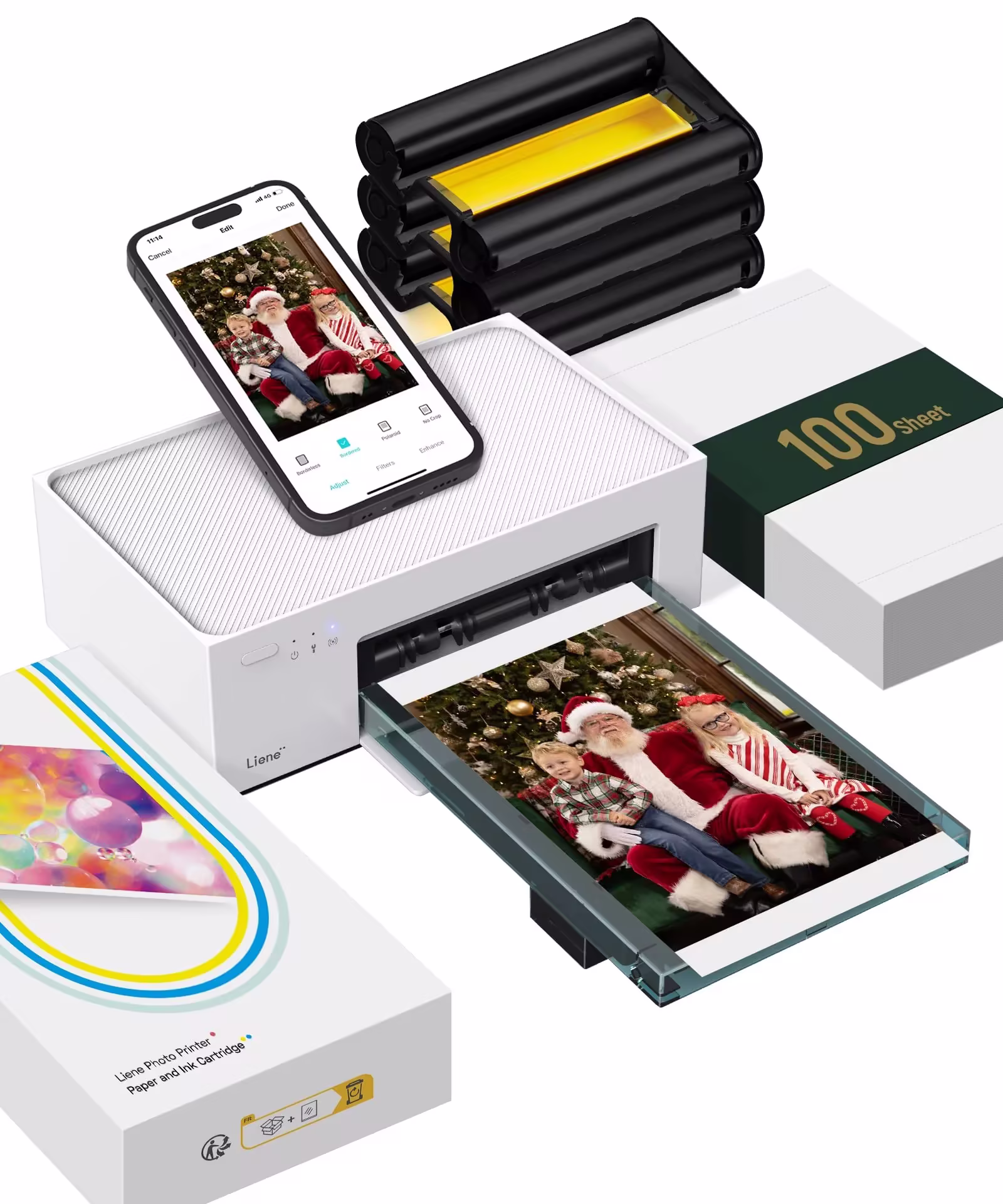 46 Photo Printer with Wi-Fi, 100 Sheets, Thermal-Dye Sublimation, for iPhone & Android
