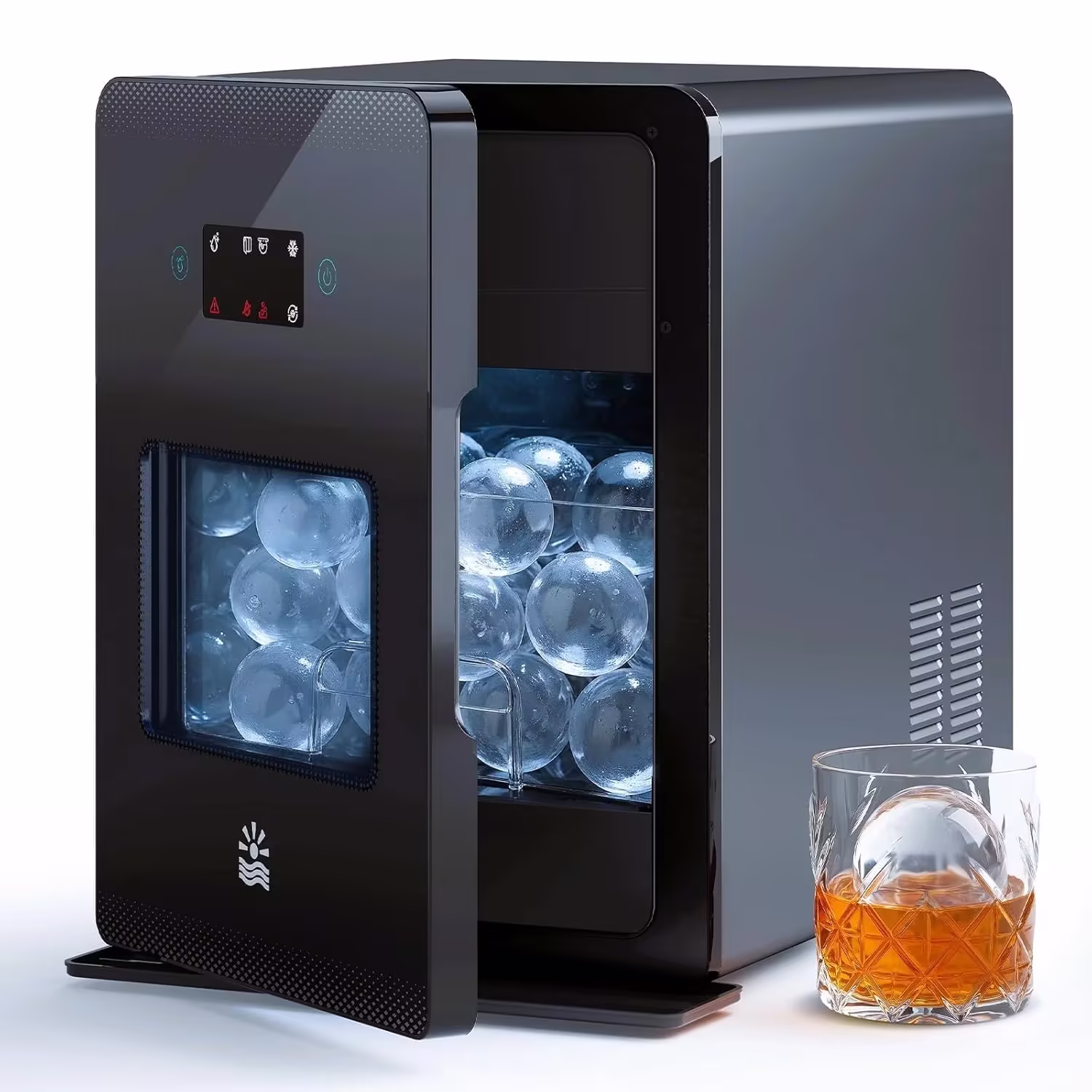Clear Ice Ball Maker 2" 4 Spheres 144/Day LCD Self-Cleaning