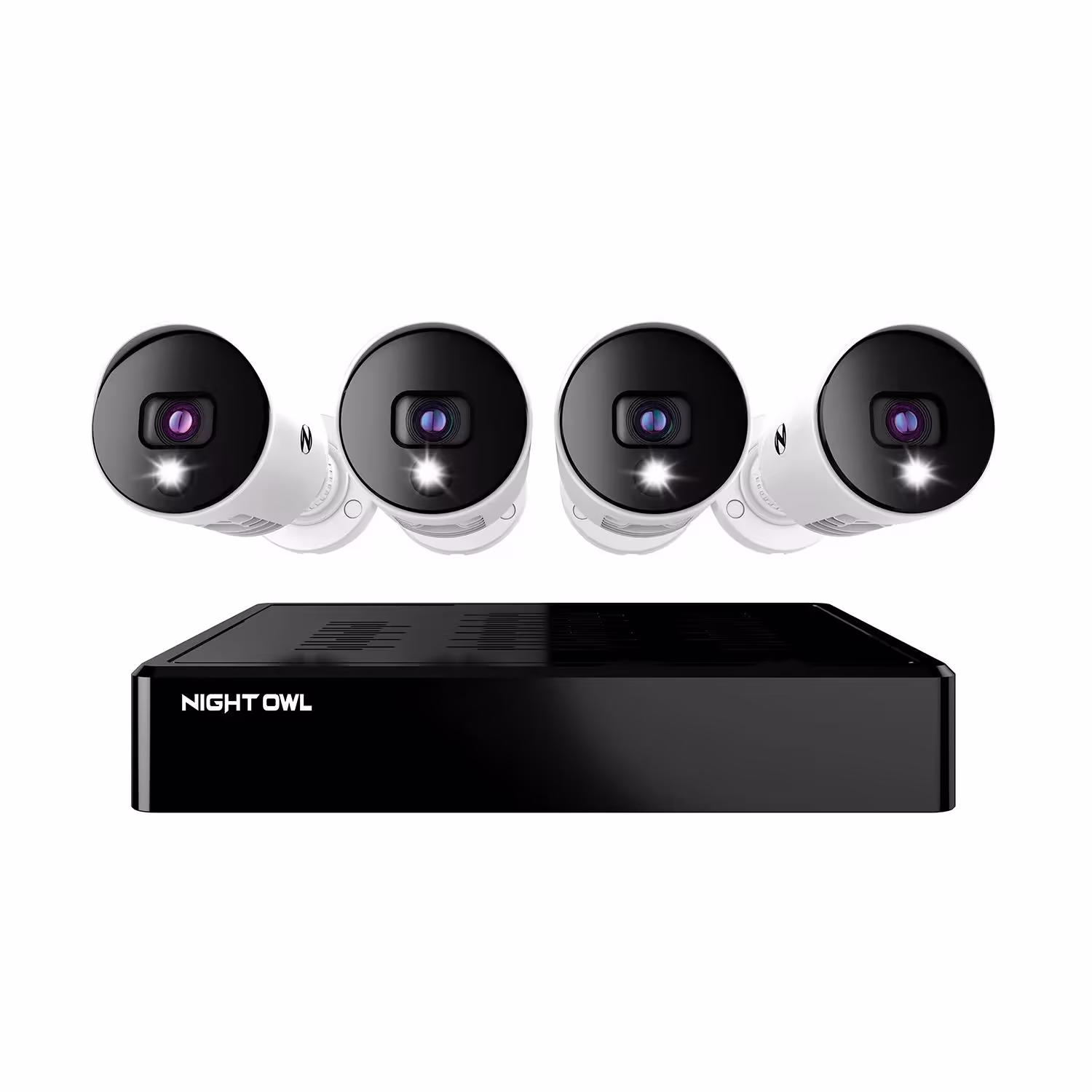 Night Owl CL-BTD81-44L Expandable Bluetooth DVR with 4 Wired Ultra HD Spotlight Cameras and 1TB Hard Drive