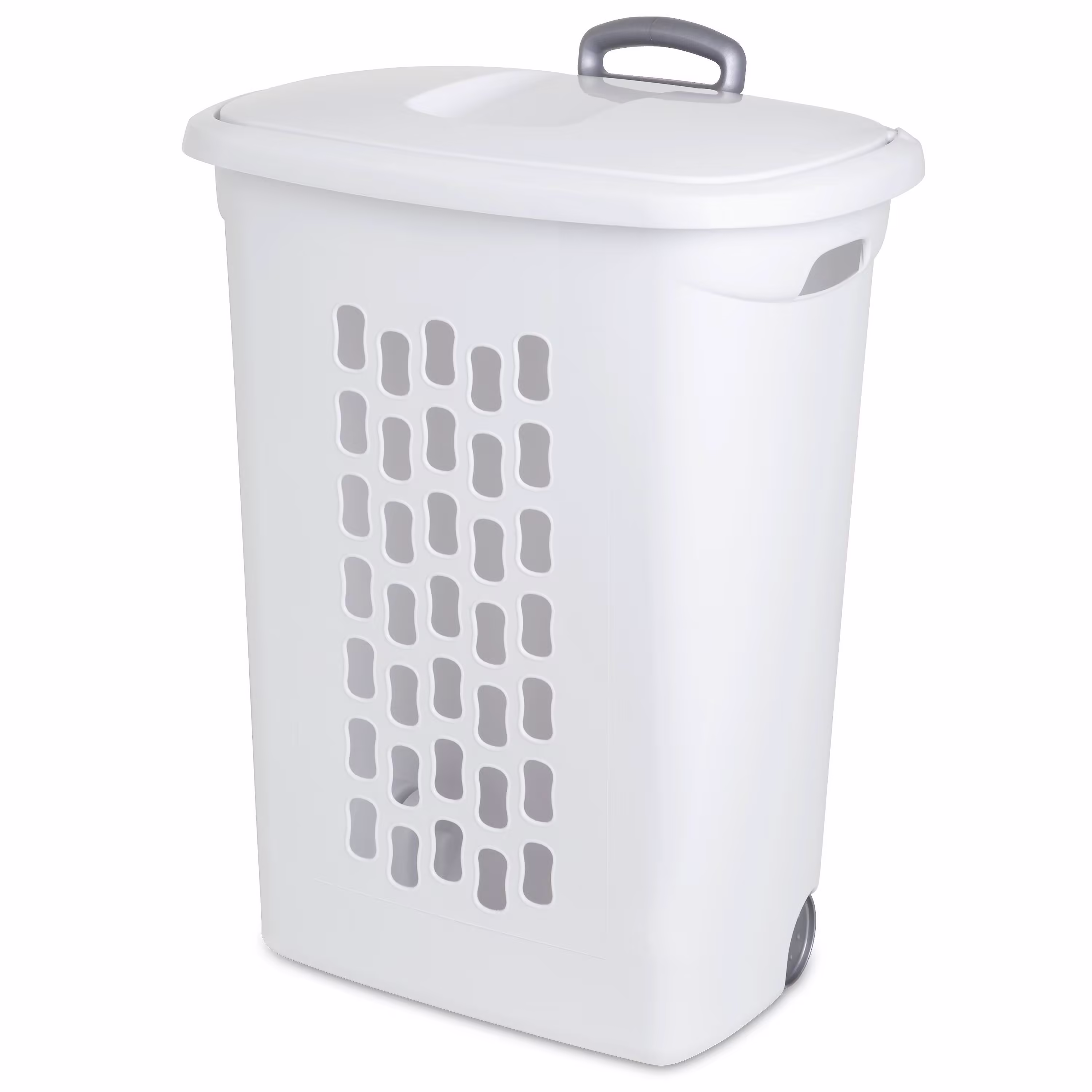 Sterilite Corporation Sterilite 208377 28.38 in. Ultra Wheeled Hamper White
