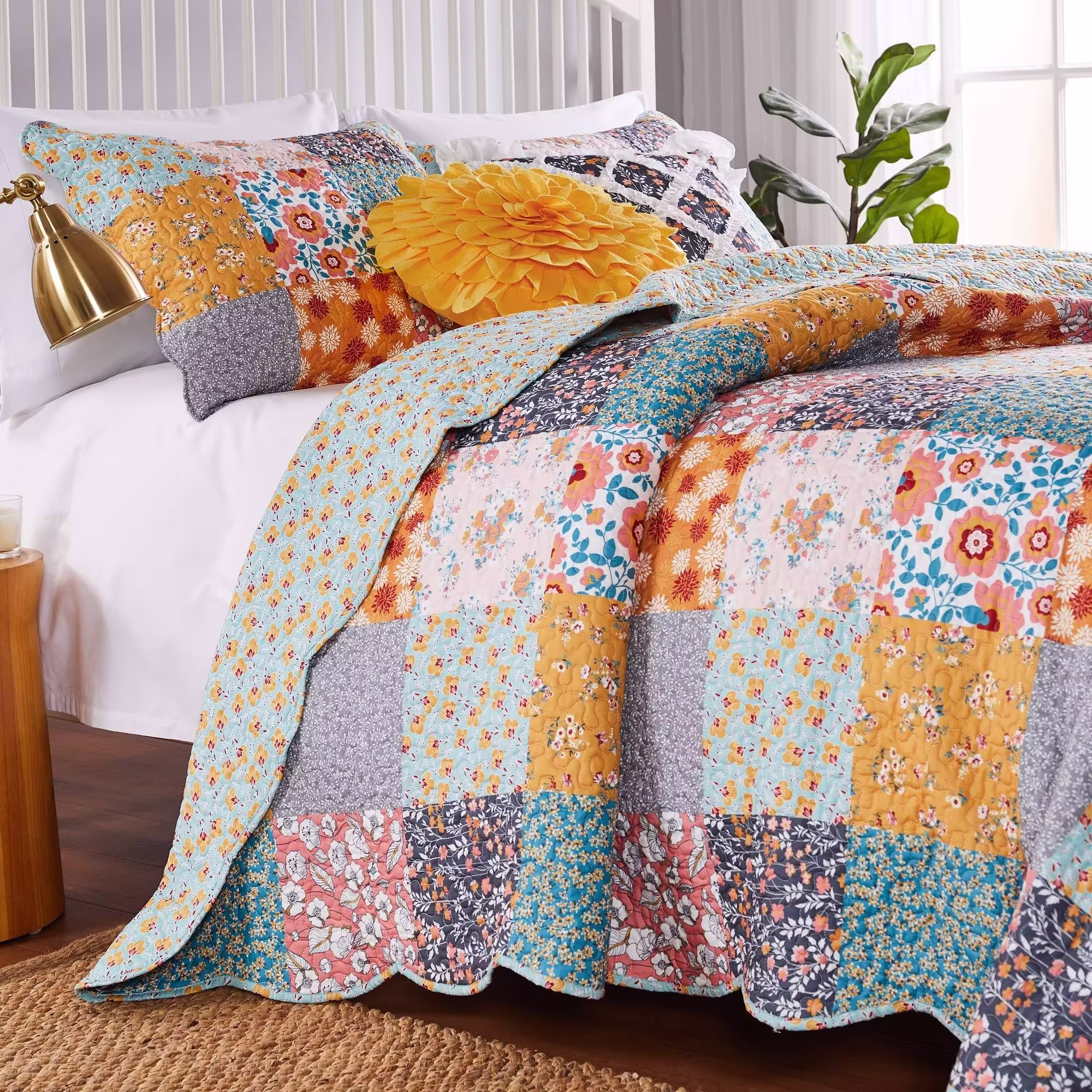 Barefoot Bungalow Carlie Quilt Set, 3-Piece Full/Queen, Calico
