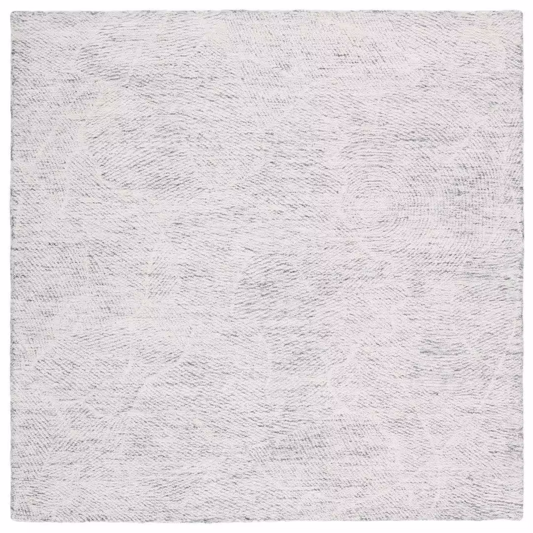 Abstract Handmade Tufted Wool Dark Gray/Ivory Area Rug Latitude Run Rug Size: Square 8'
