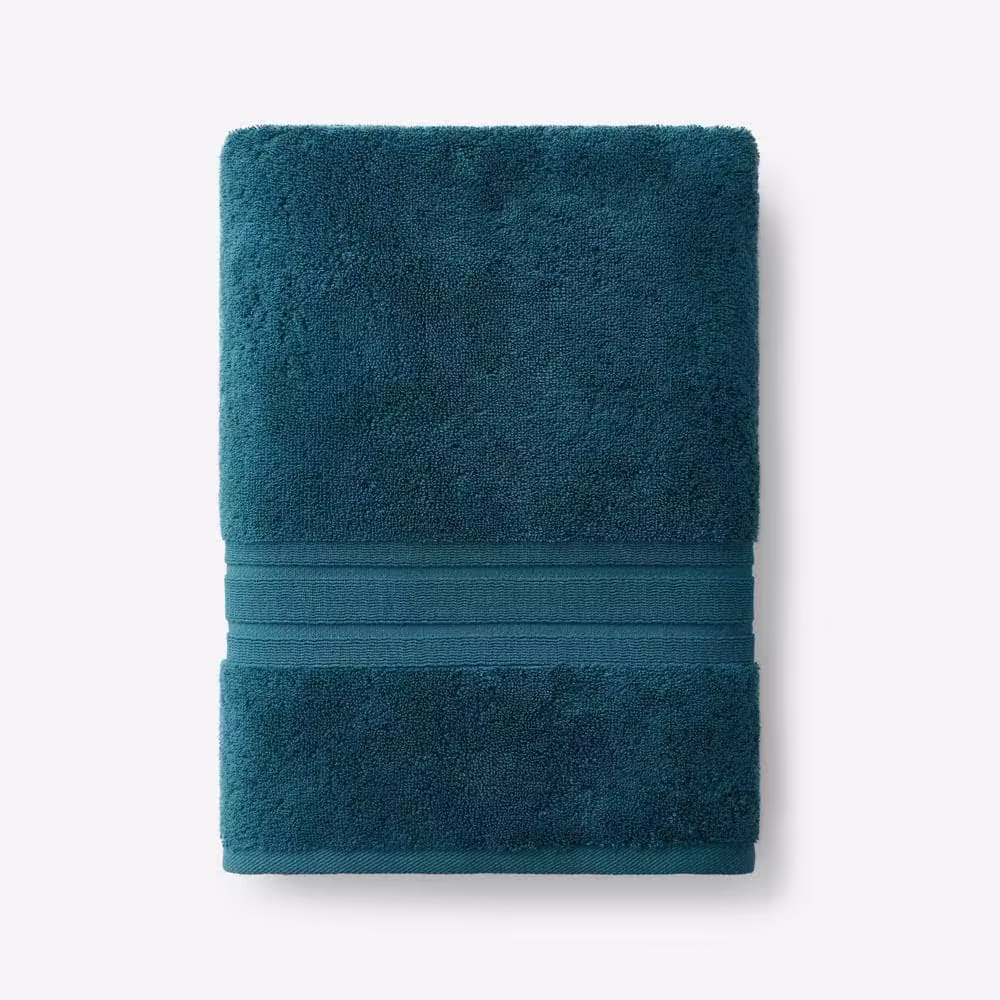 The Company Store Company Cotton Deep Teal Solid Turkish Cotton Bath Towel