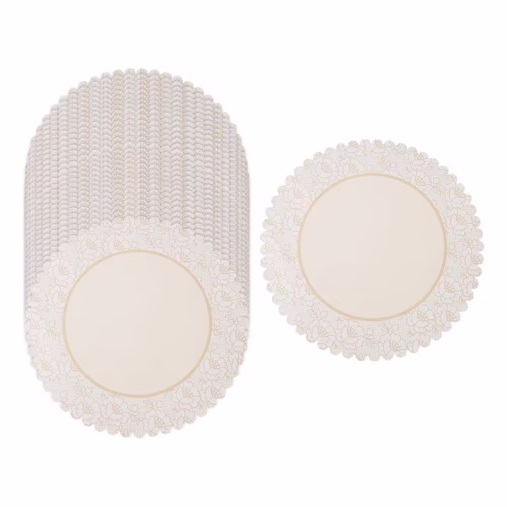 Bulk 100 Pieces Shabby Chic Lace Chargers, Size: 12