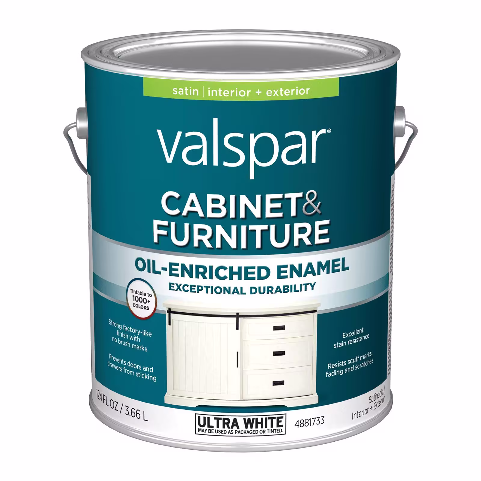 Satin Base Tintable Cabinet and Furniture Paint Enamel (1-Gallon)
