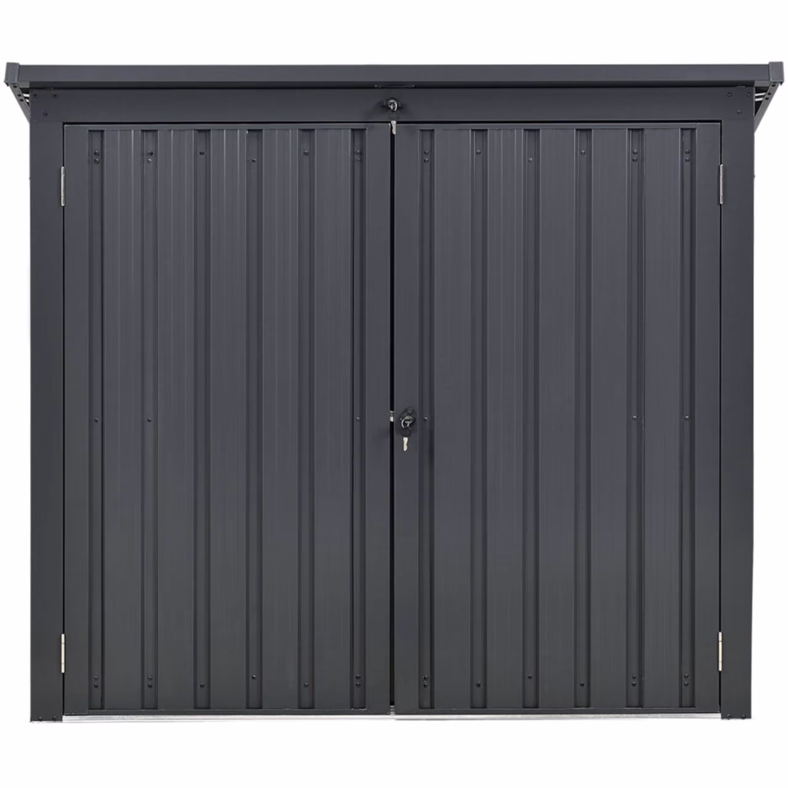 Hanover Galvanized Steel Trash Storage Shed, Dark Gray