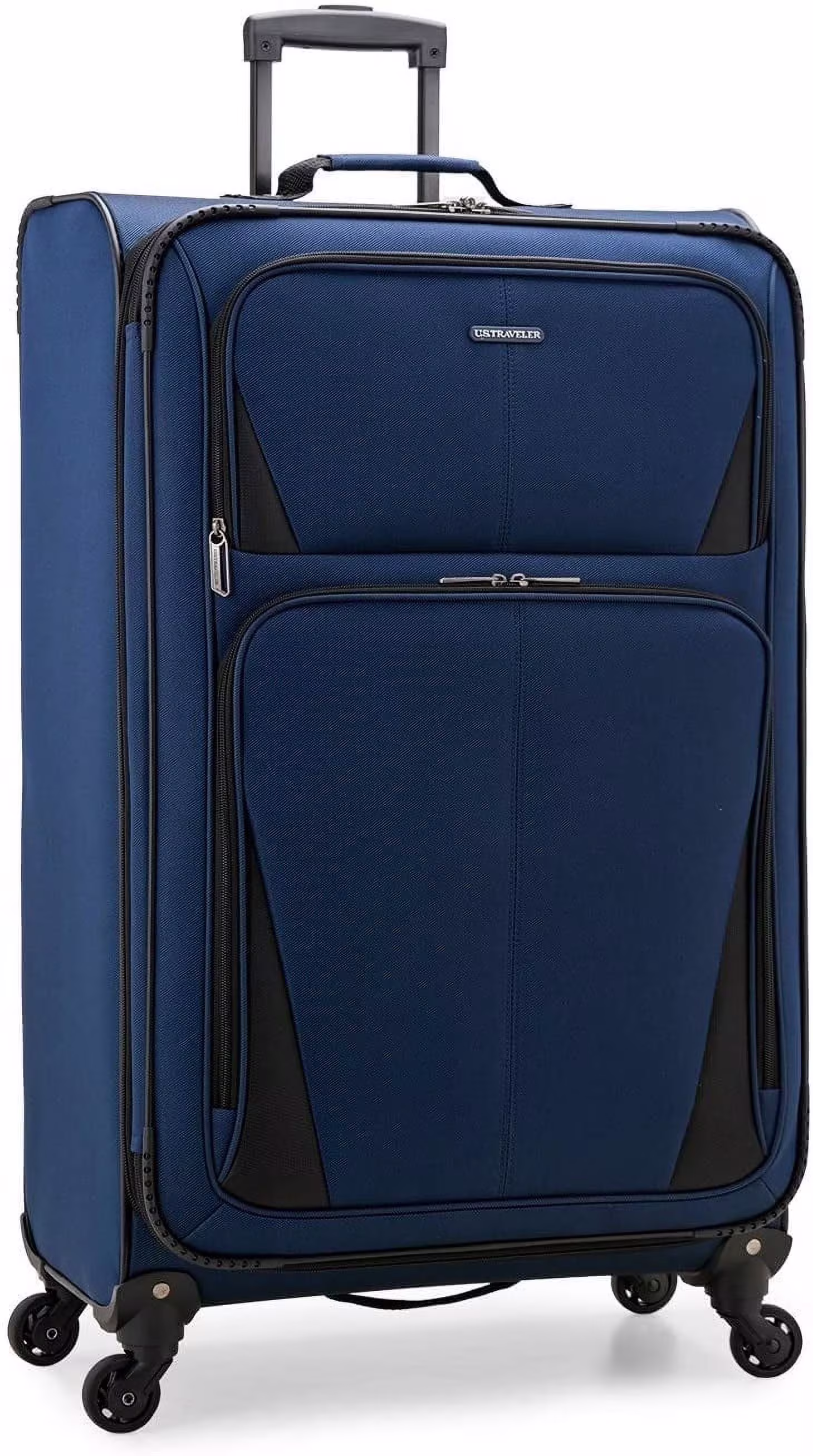 U.S. Traveler Aviron Bay Expandable Softside Luggage with Spinner Wheels, Navy, 31" Checked Large