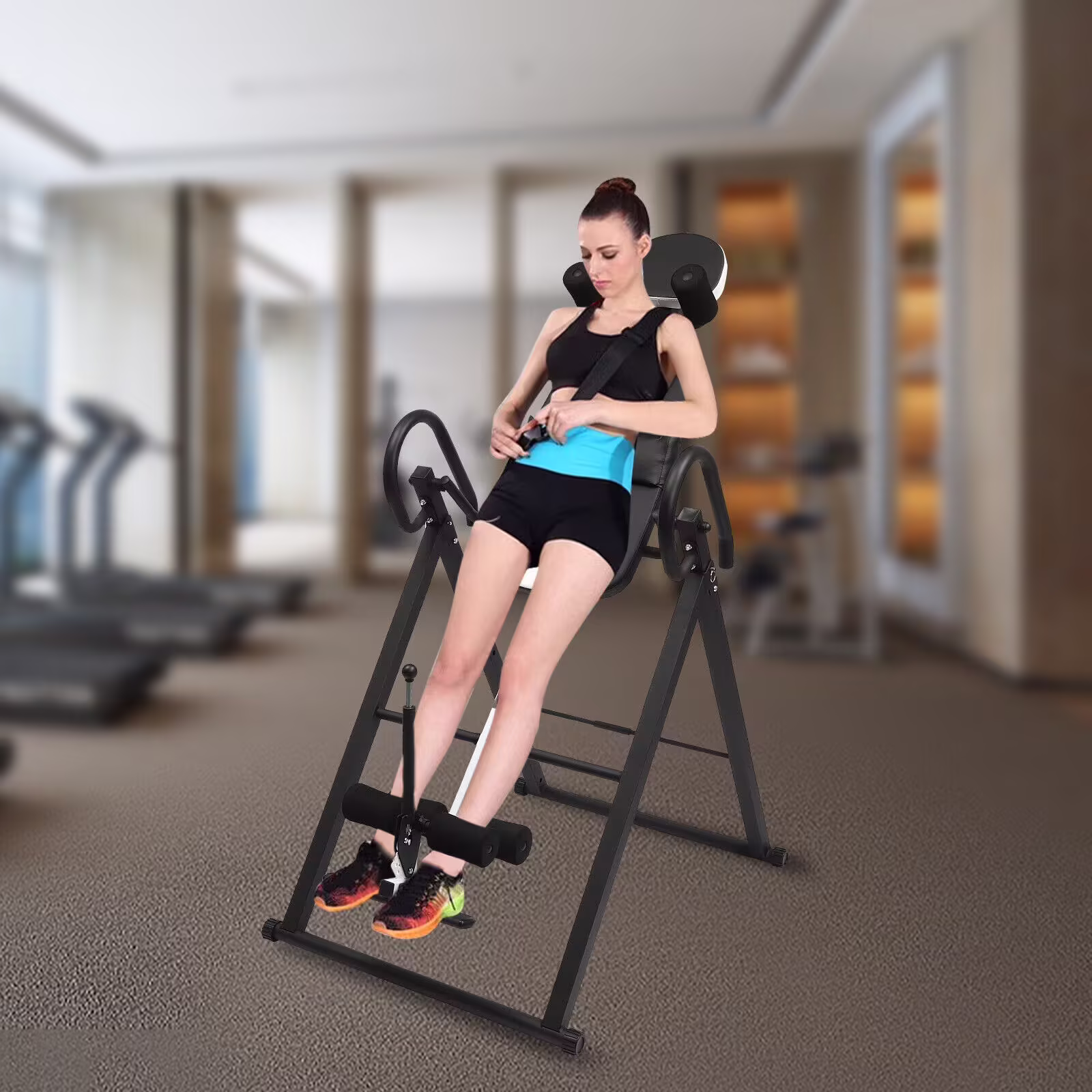 Foldable Inversion Table Teeter Advanced Back Pain Ankle Relief Gravity Fitness