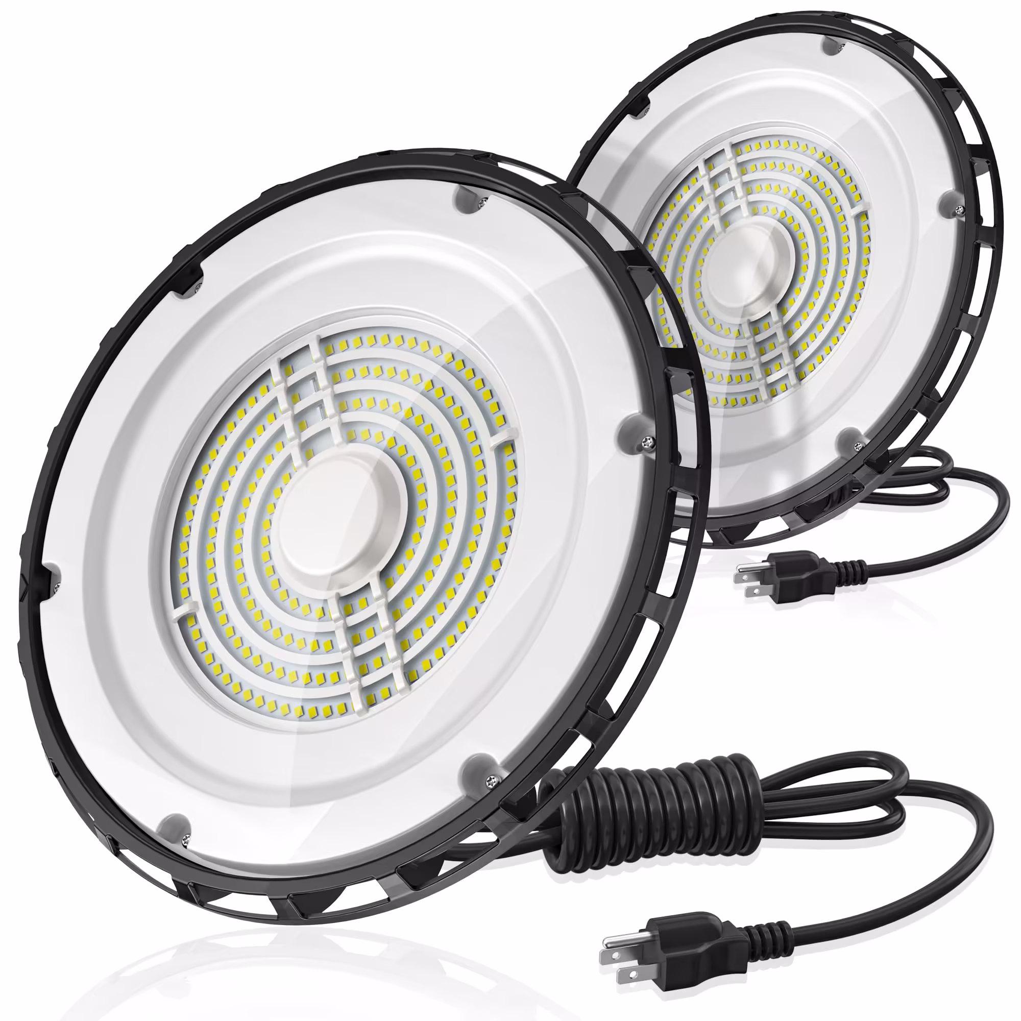 UFO LED High Bay Light 150W 2 Pack, High Bay LED Shop Lights 5000K 23,100LM Daylight UL Listed with US Plug 6' Cable, Hanging Hook, UFO High Bay LED Lights for Warehouse Workshop Garage Factory Gyms