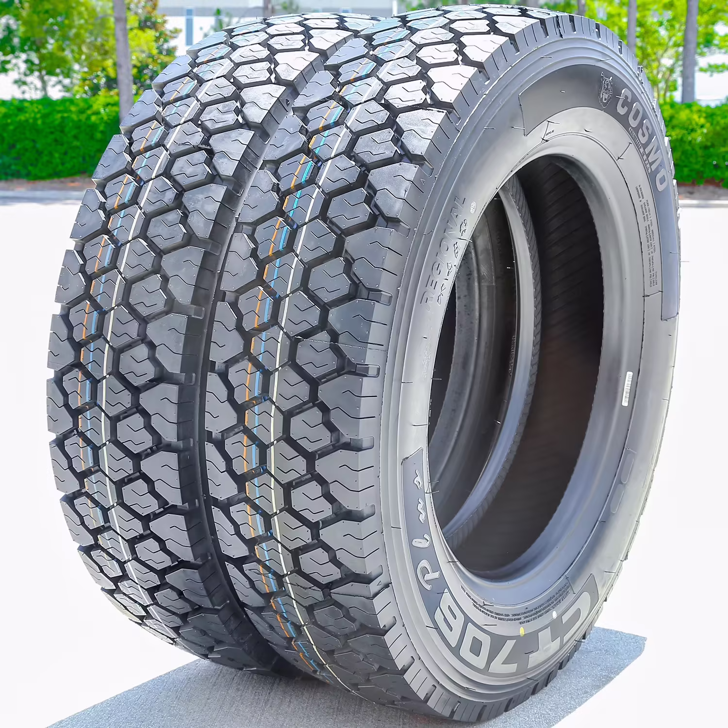 Pair of 2 Cosmo CT706 Plus 245/70R19.5 135/133M H 16 Ply Drive Commercial Tires