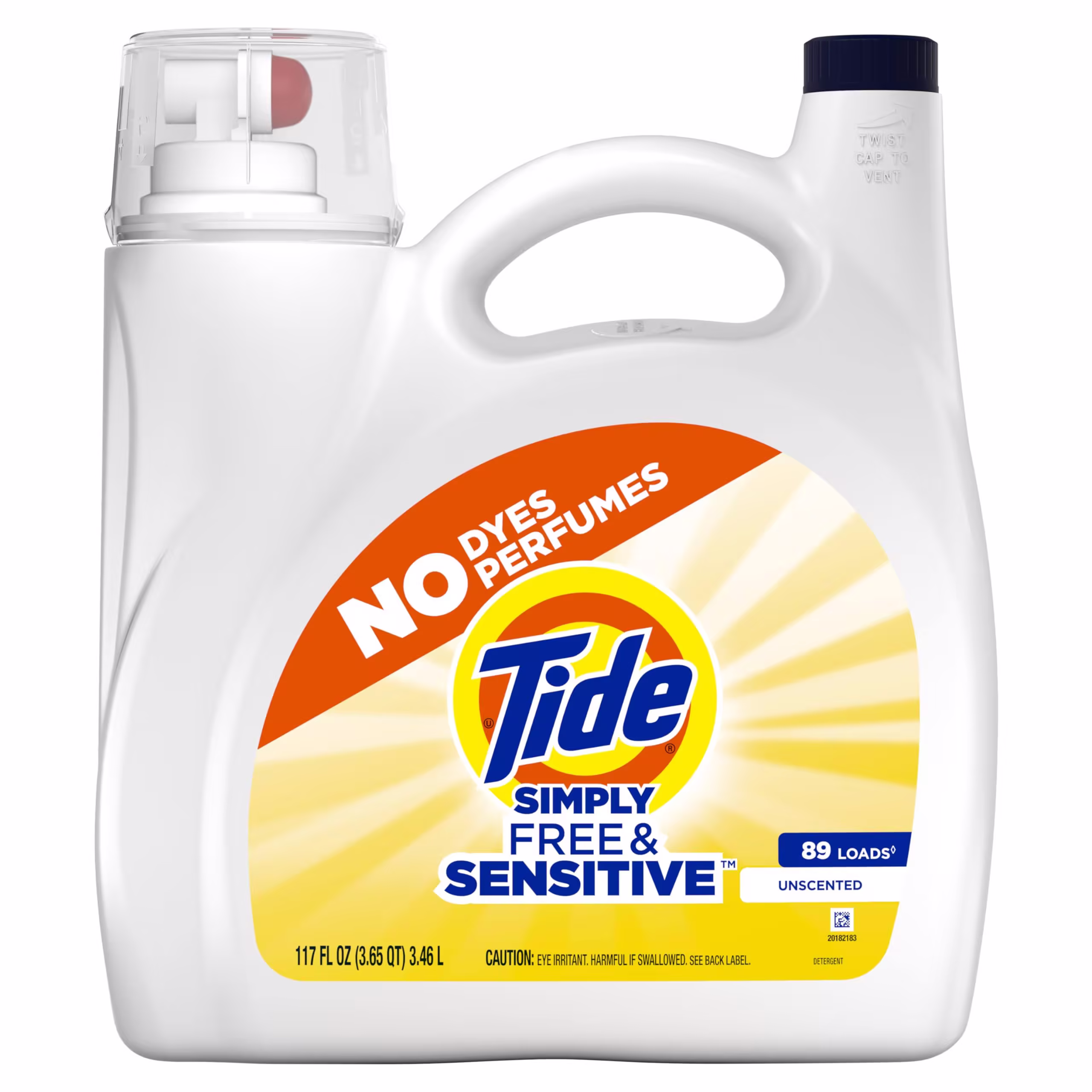 Tide Simply Liquid Laundry Detergent, Free & Sensitive, 89 Loads